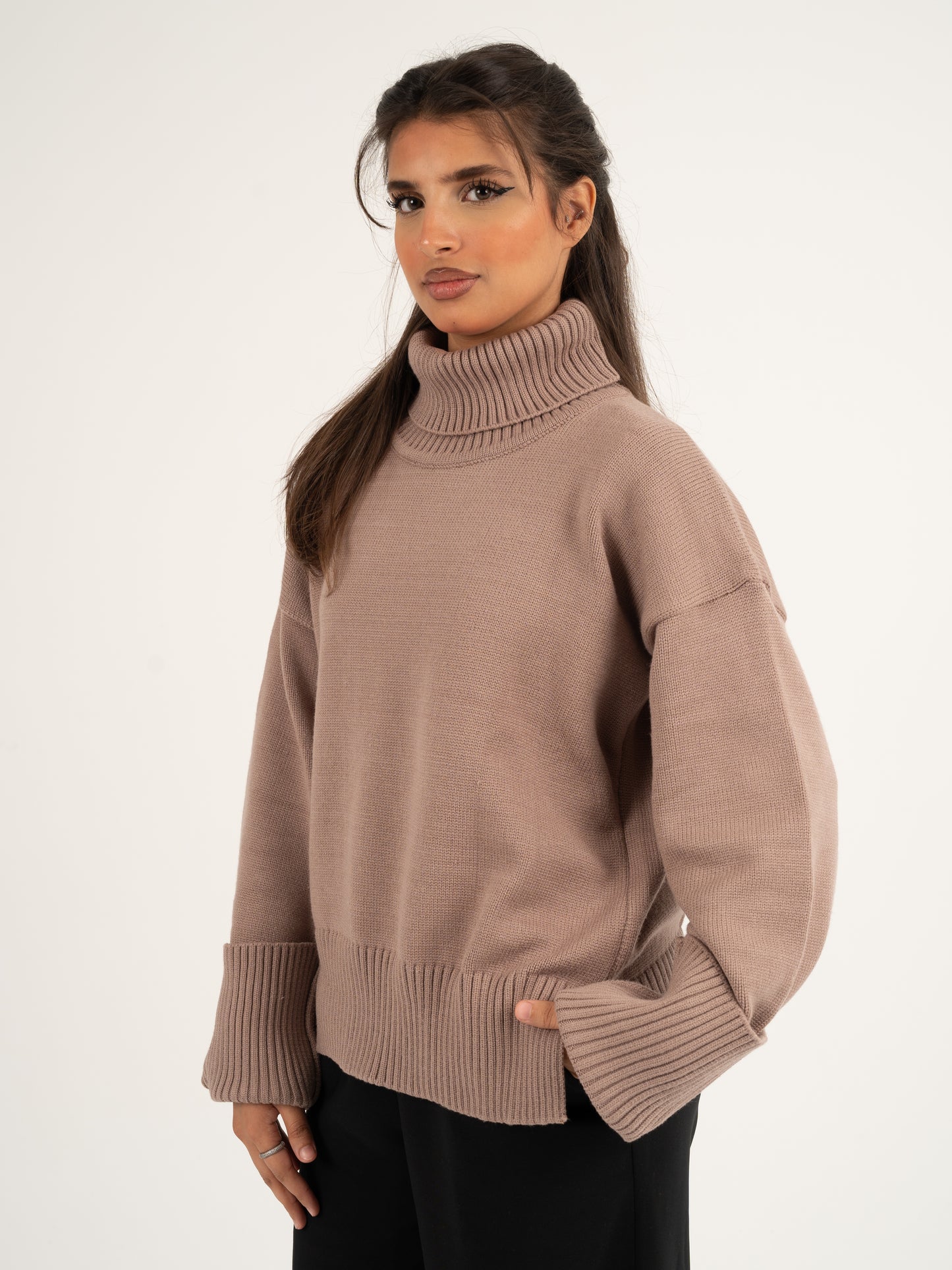 The Dark Nude Turtle Neck