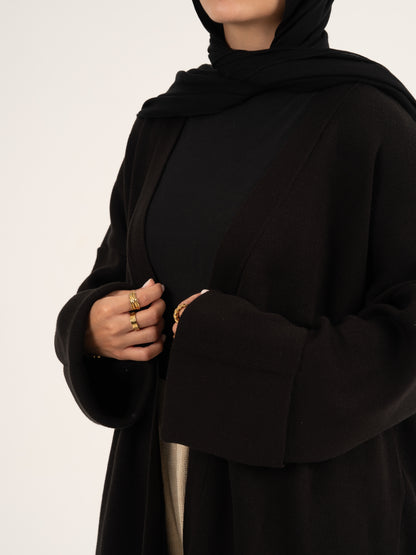 The Black Knit Coat